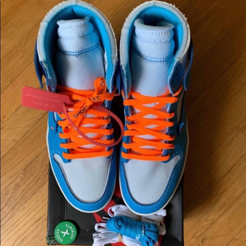 Unc off white Jordan 1’s